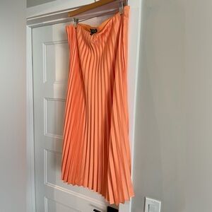 Midi Pleated Satin Skirt